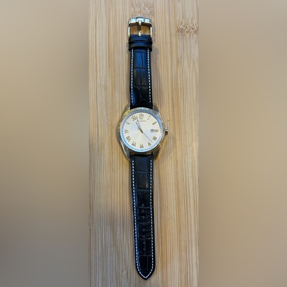 S Coifman Watch With 45mm Silver Face With Black Leather Band - Picture 5 of 6